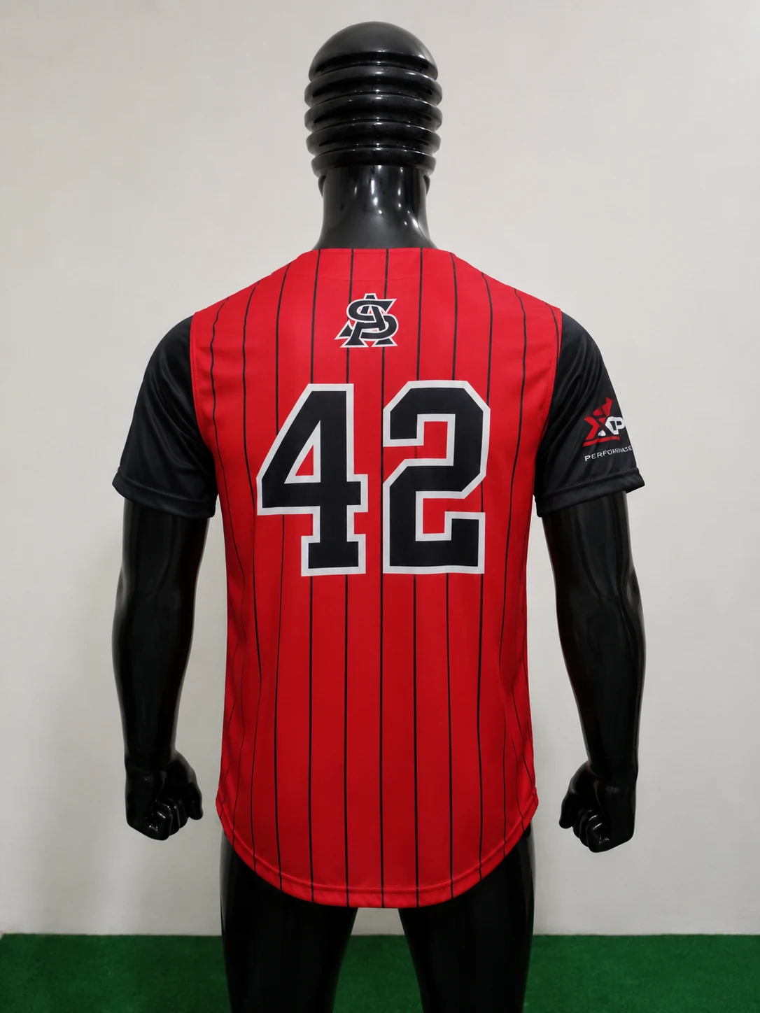 Red & Black Baseball Uniform Back view