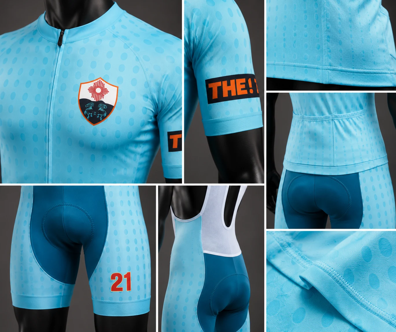 Sky Blue Cycling Uniform Detail view