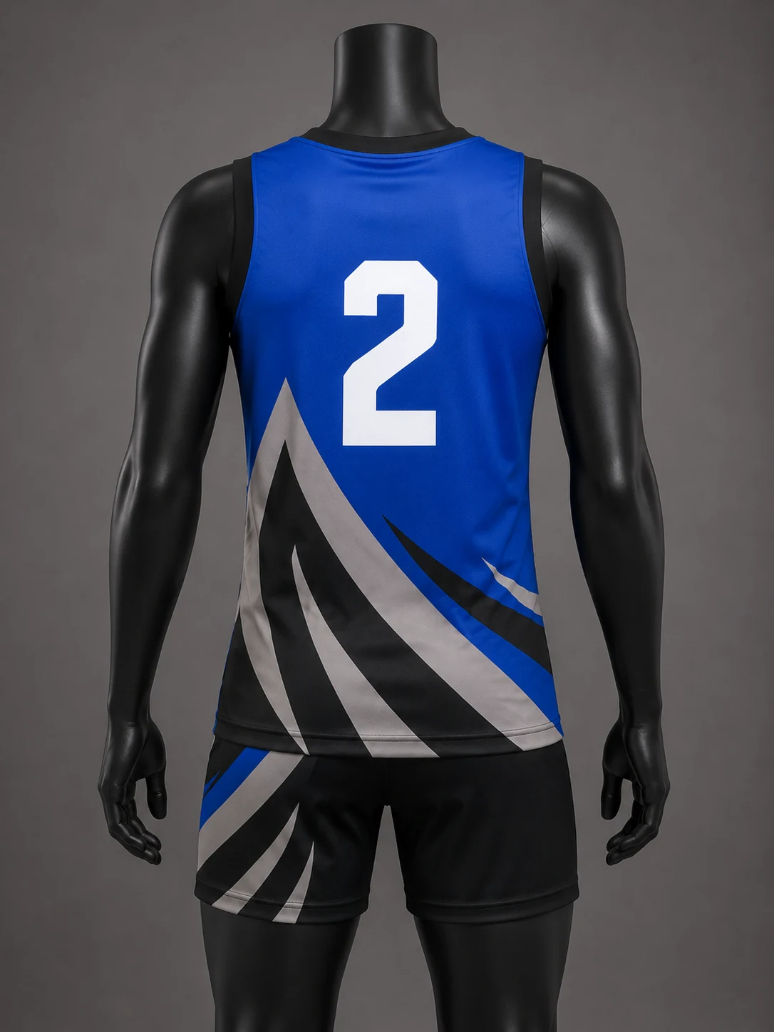 Blue & Black Volleyball Uniform Back view