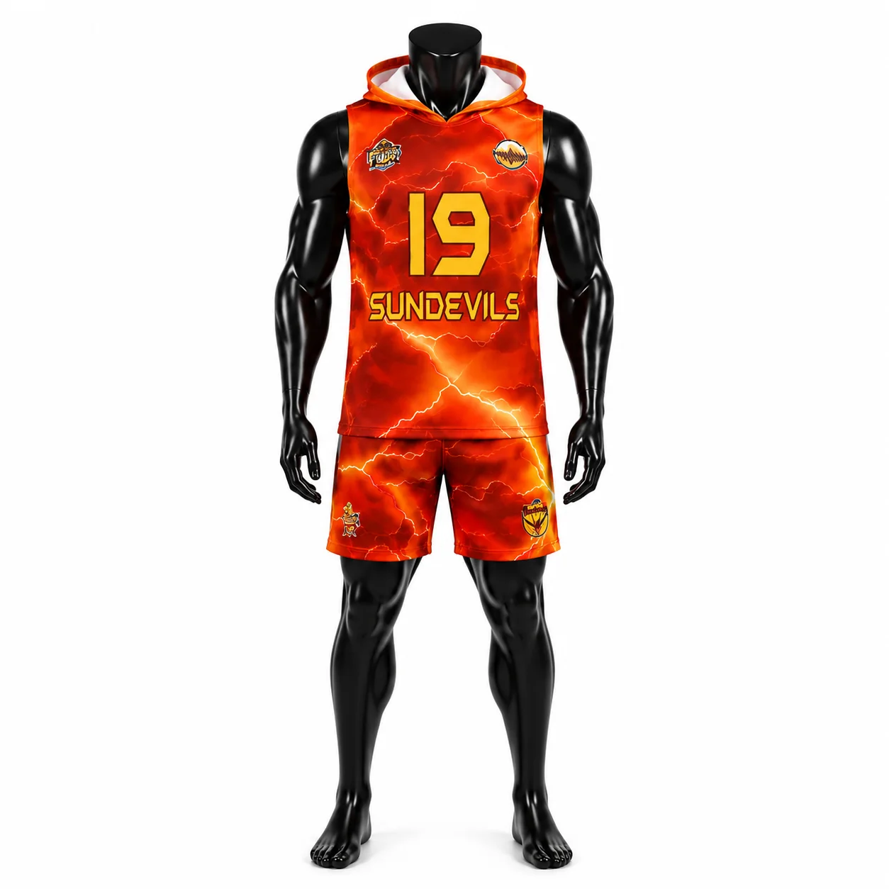 Orange Lightning 7V7 Flag Football Uniform
