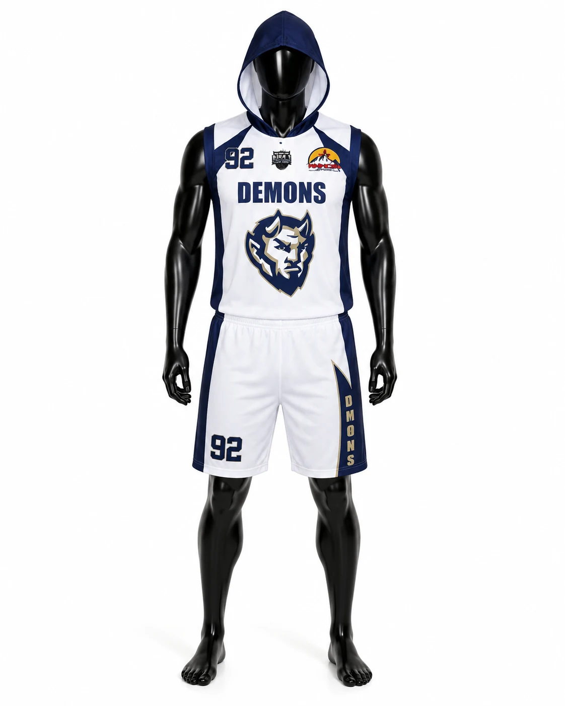 White & Navy 7V7 Uniform