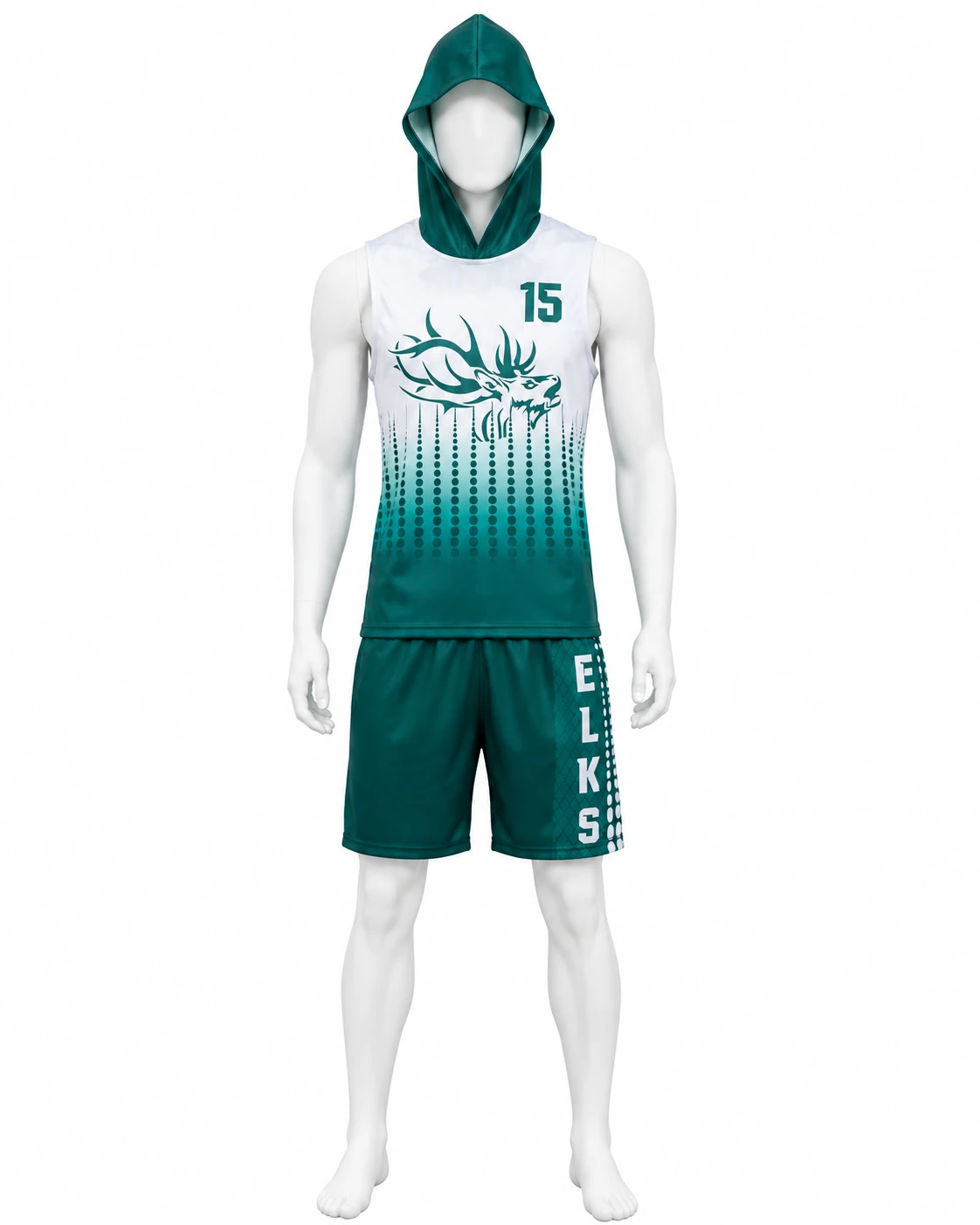 White & Teal Elks 7V7 Uniform