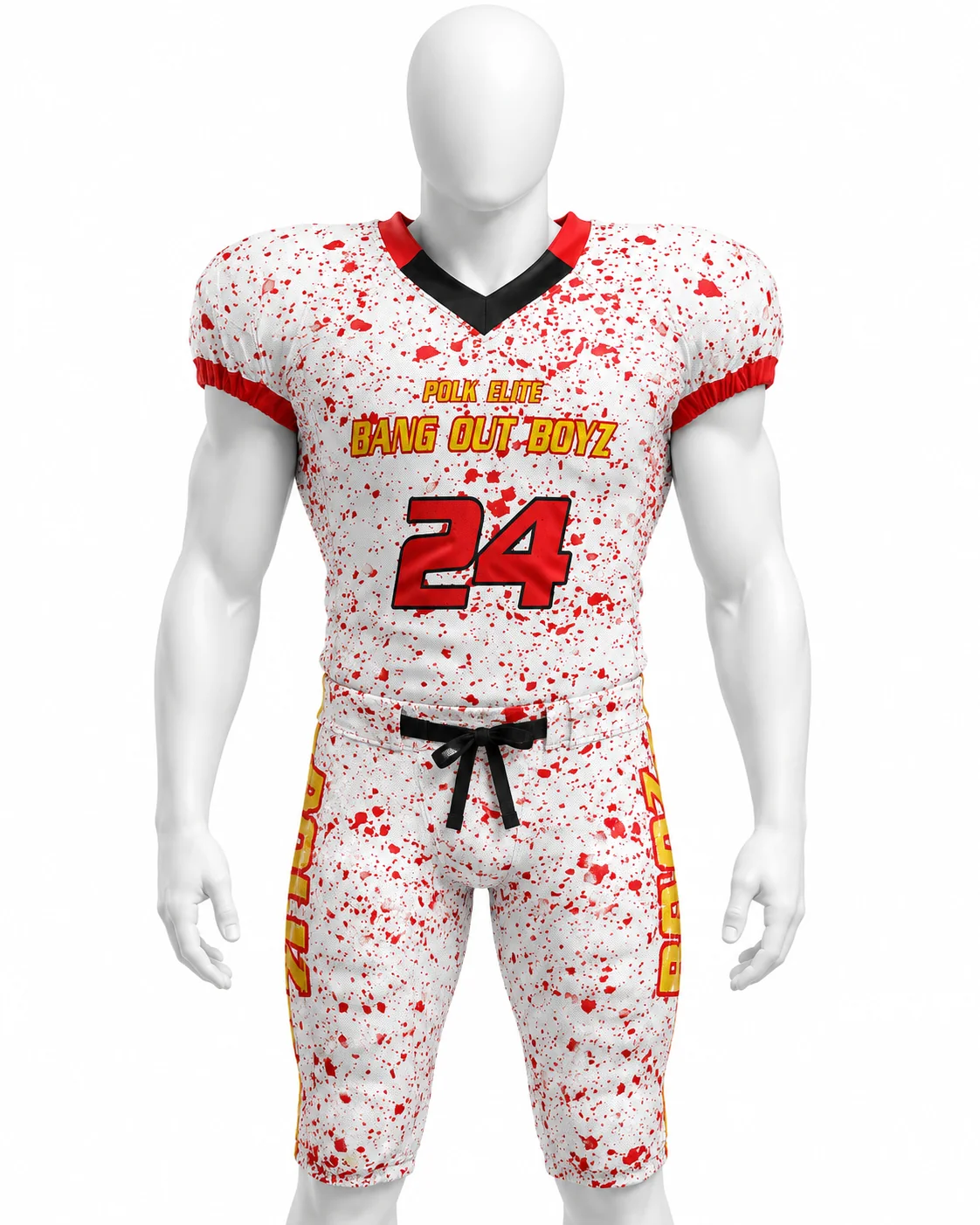 White & Red American Football Uniform