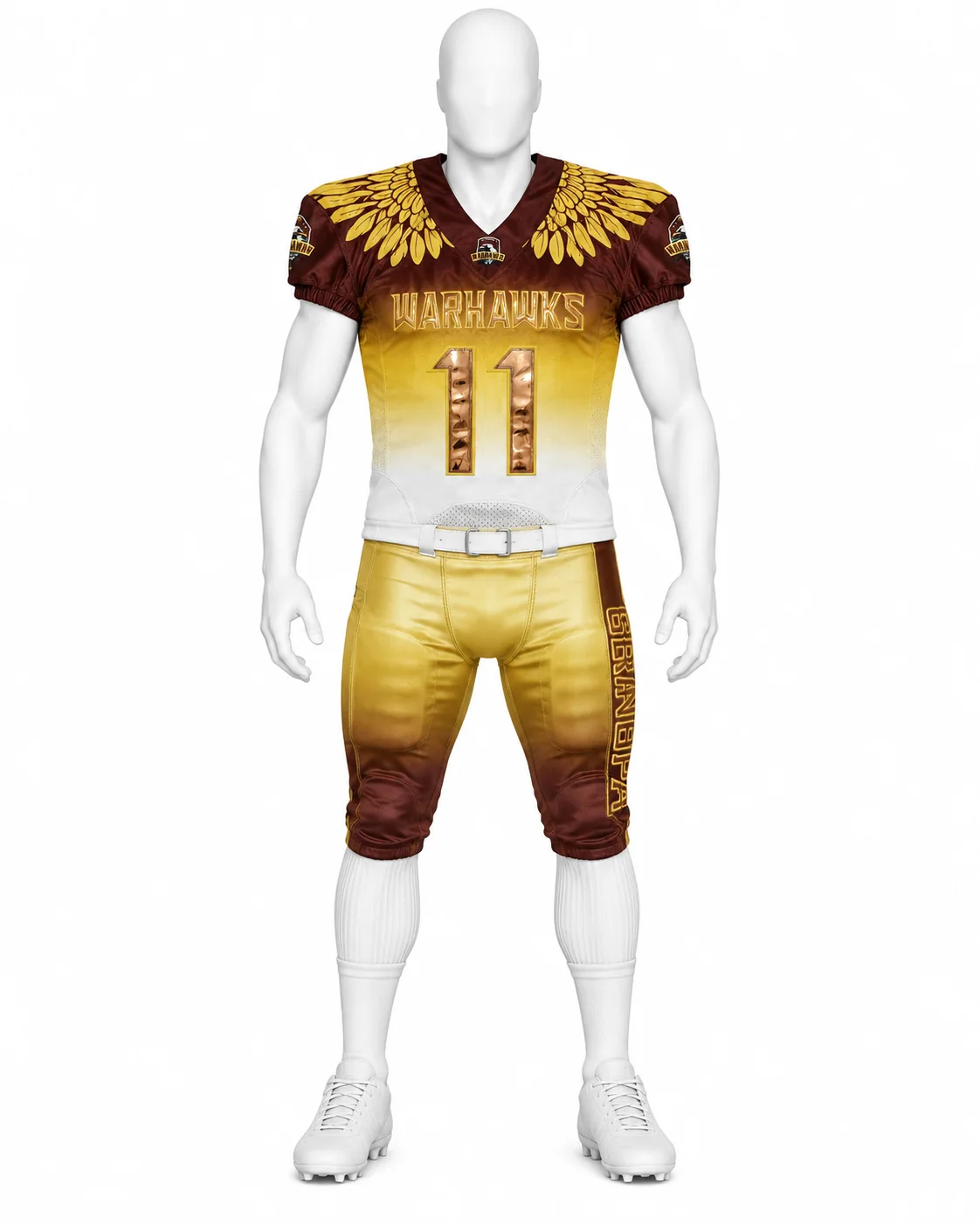 Maroon & Gold American Football Uniform