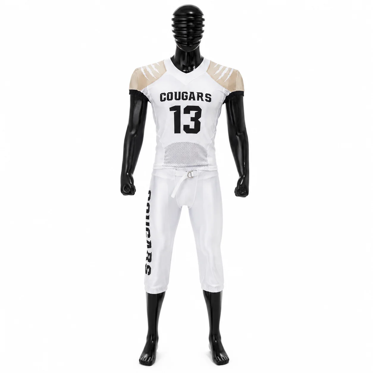 White & Gold American Football Uniform