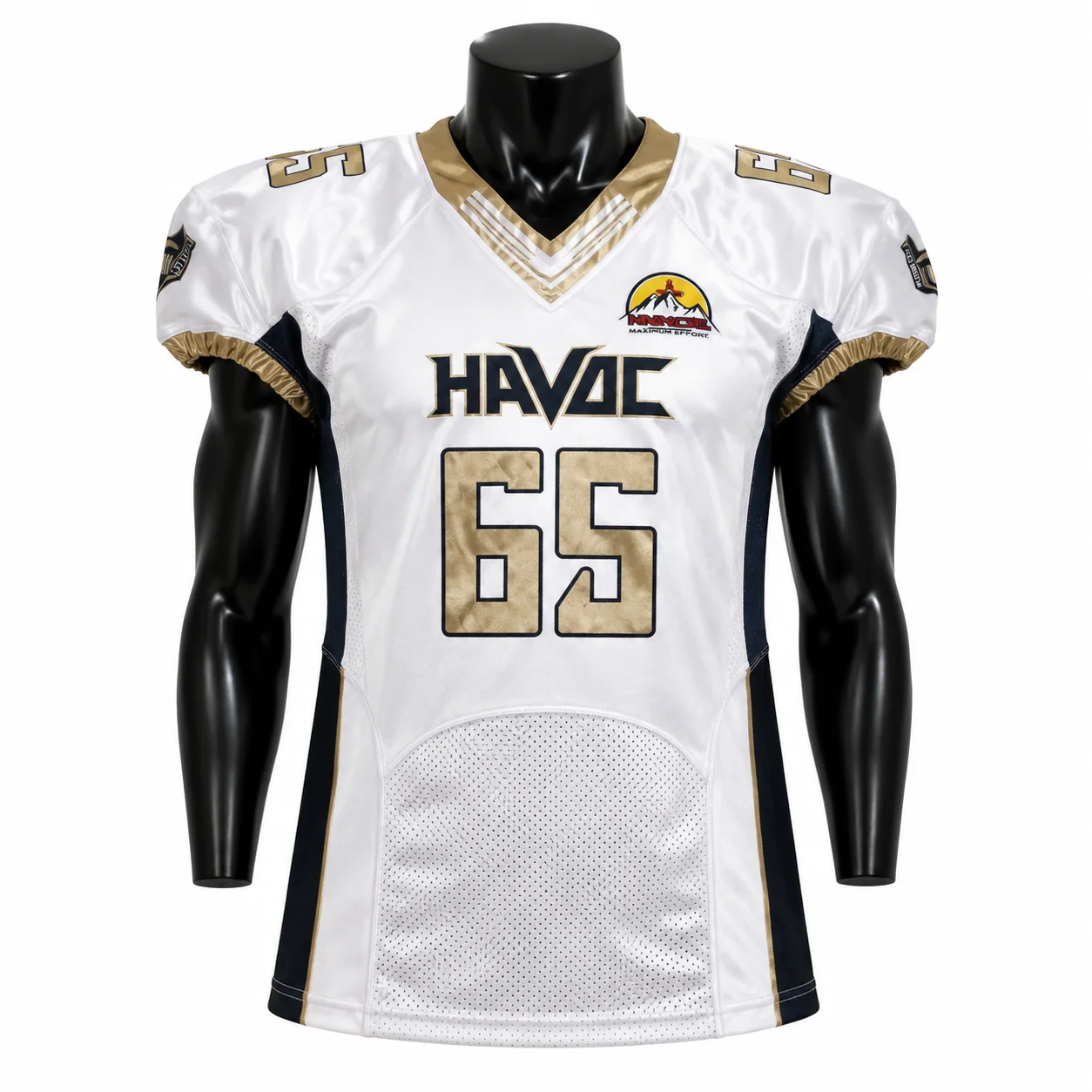 White, Gold & Navy American Football Uniform