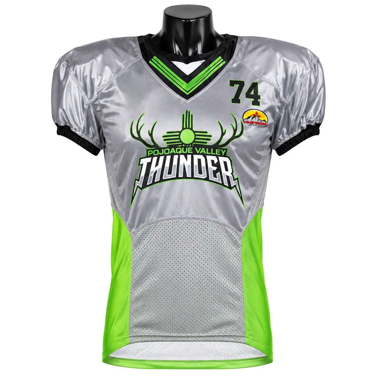 Silver & Neon Green American Football Jersey