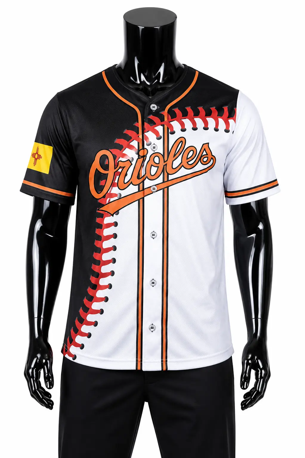 Black, White & Orange Baseball Graphic Uniform