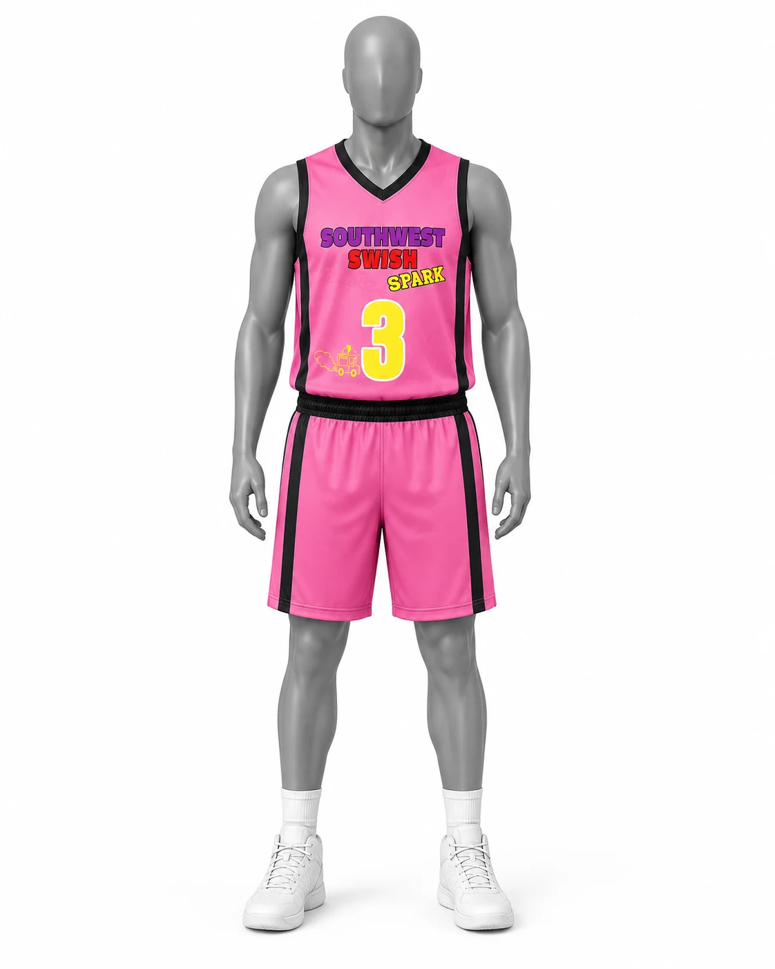 Pink & Black Basketball Uniform