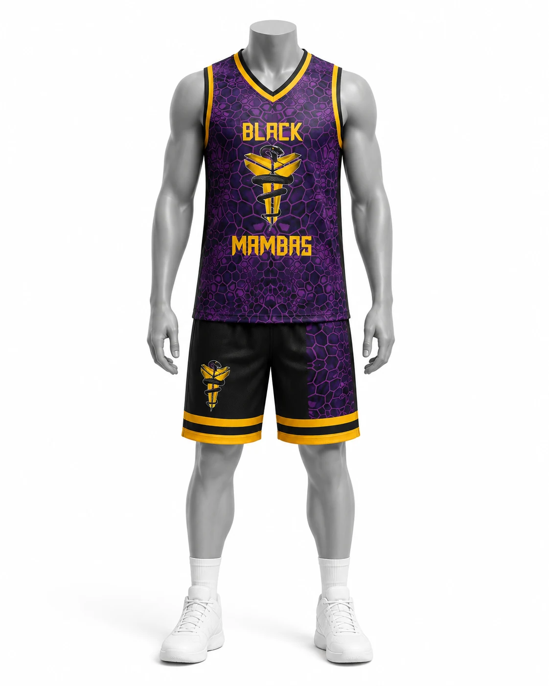 Purple & Gold Black Mambas Basketball Uniform