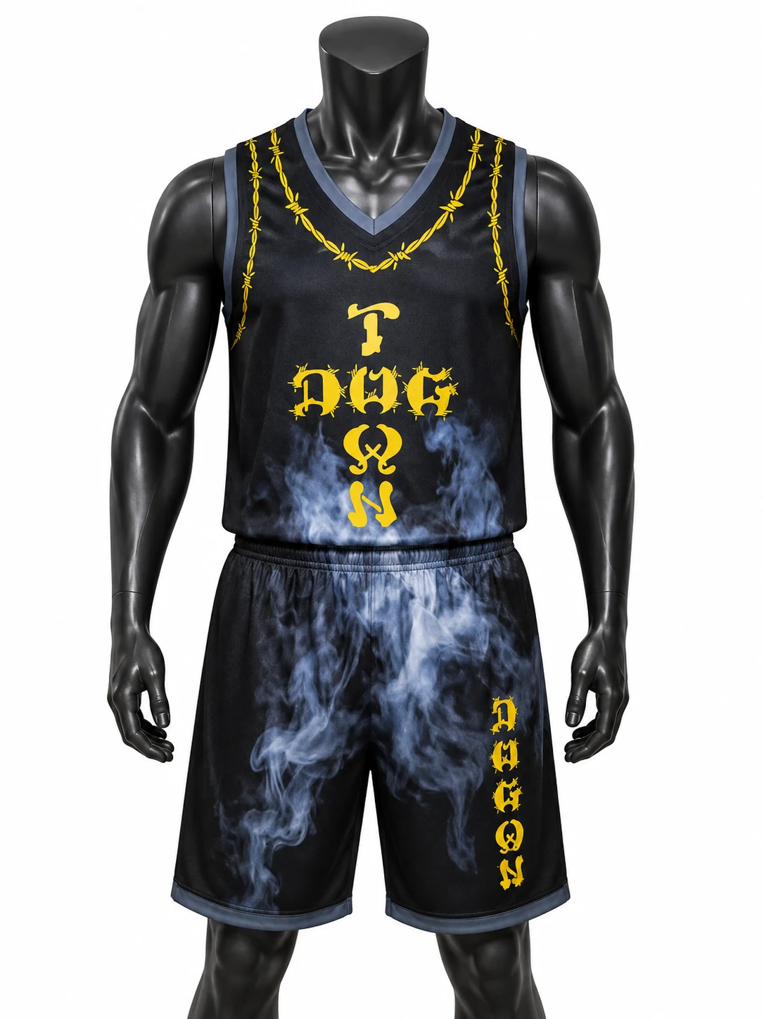 Black, Yellow & Smoke Basketball Uniform