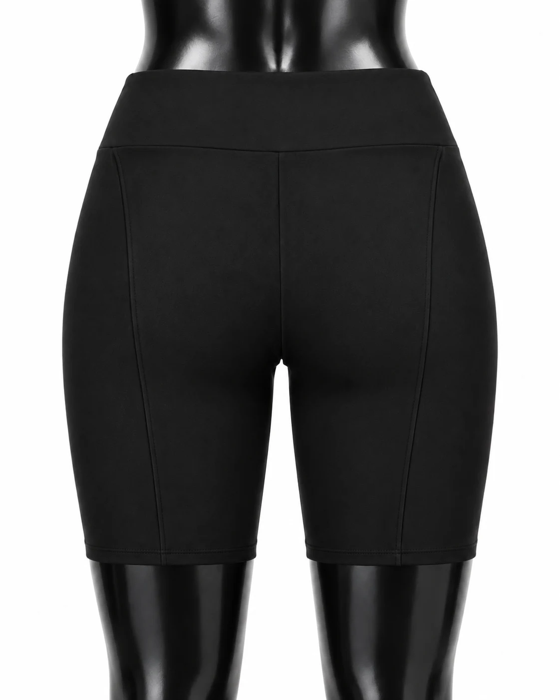 Black High-Waist Biker Shorts Back view