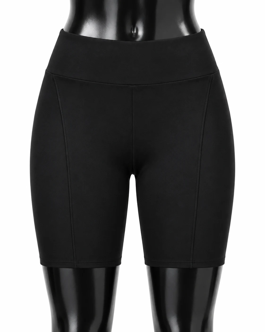 Black High-Waist Biker Shorts Front view
