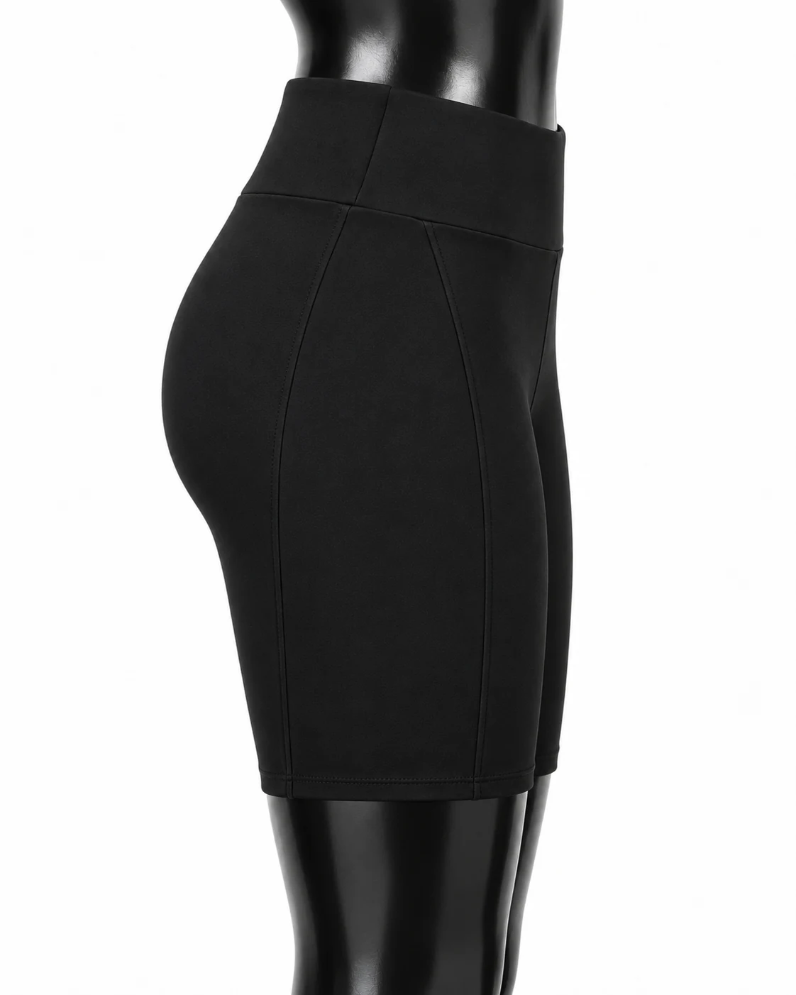 Black High-Waist Biker Shorts Opposite side view