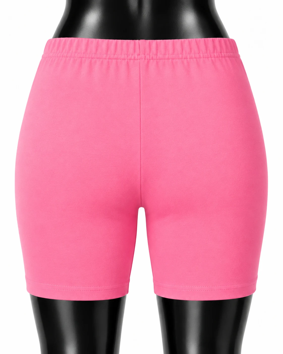 Pink Elastic-Waist Biker Shorts Back view