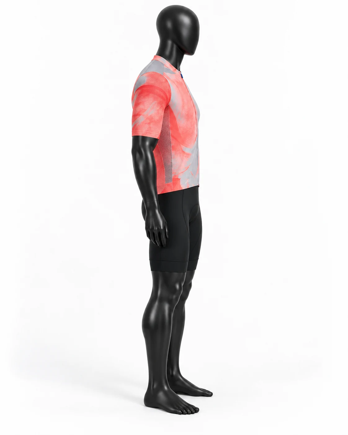 Coral & Gray Custom Cycling Uniform Right side view