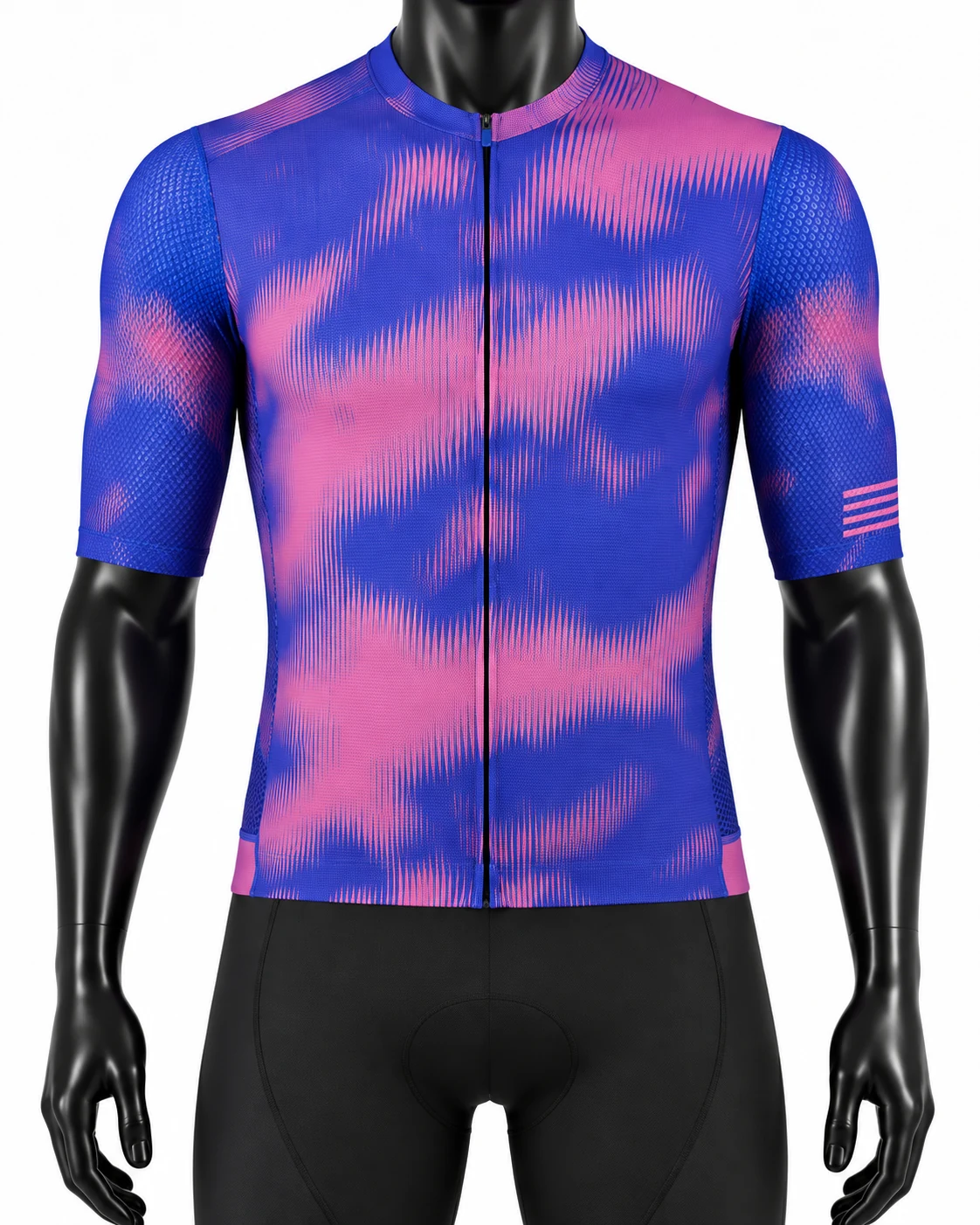 Blue & Pink Cloud Custom Cycling Uniform Detail view