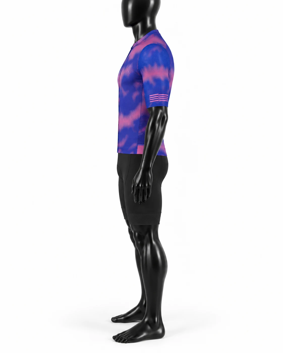 Blue & Pink Cloud Custom Cycling Uniform Left side view