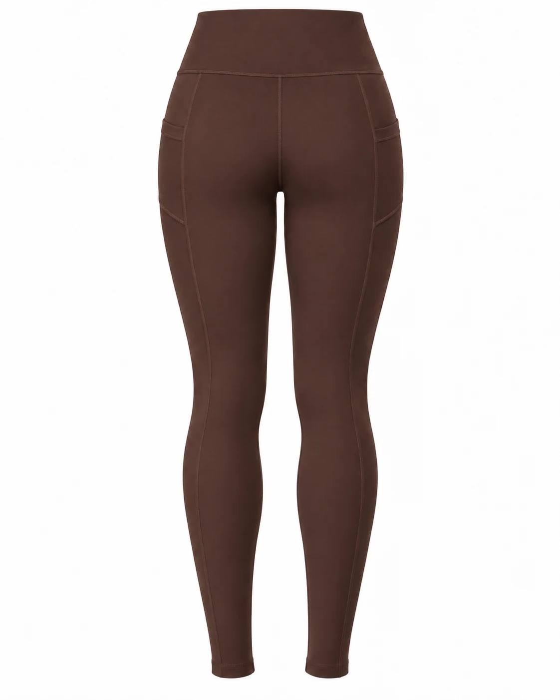 Chocolate Brown High-Waist Pocket Leggings Back view