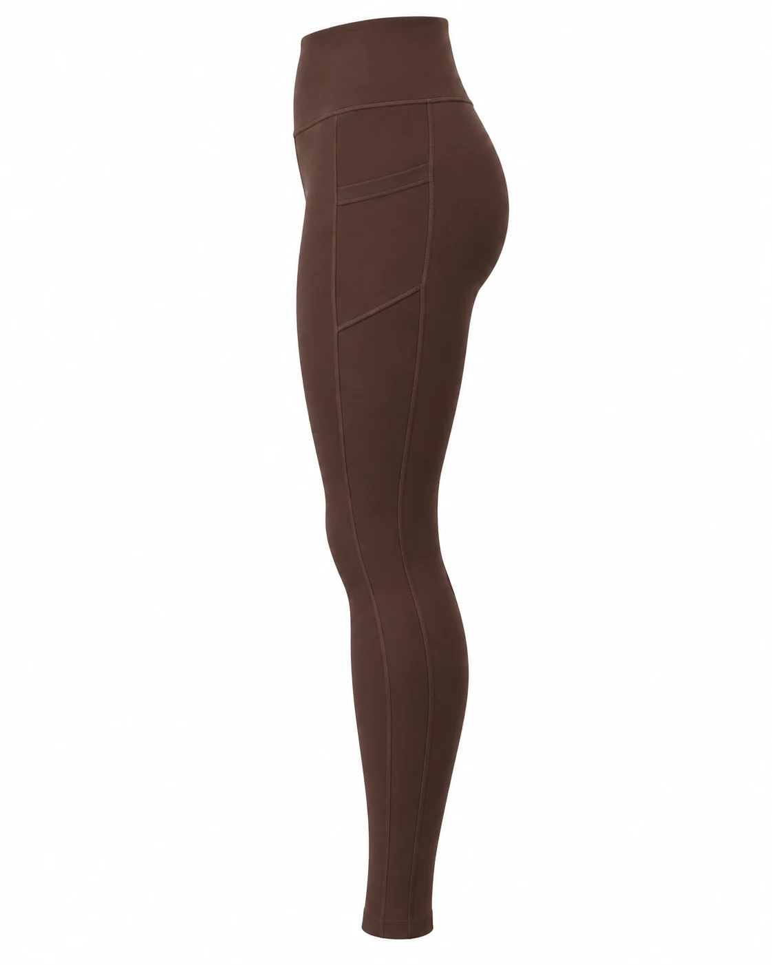 Chocolate Brown High-Waist Pocket Leggings Side view