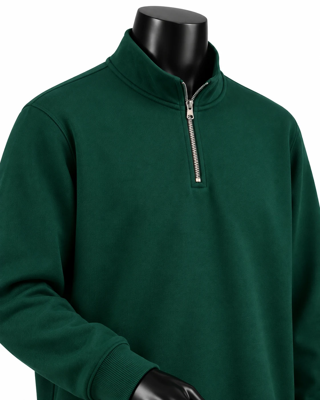 Forest Green Custom Quarter-Zip Pullover Detail view