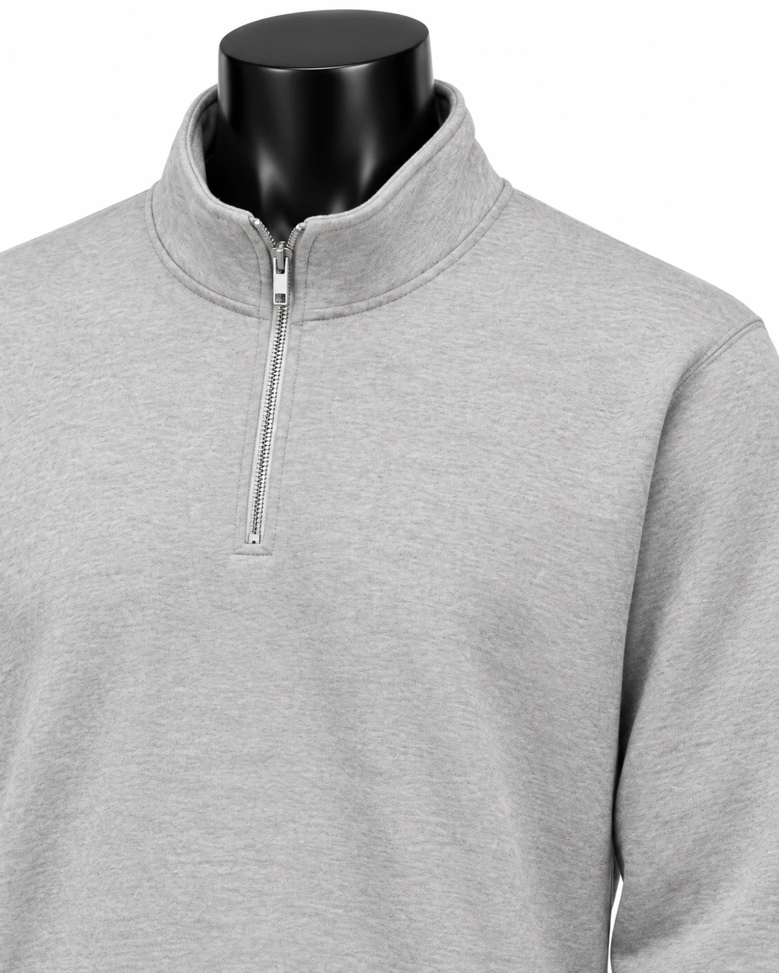 Light Gray Custom Quarter-Zip Pullover Detail view