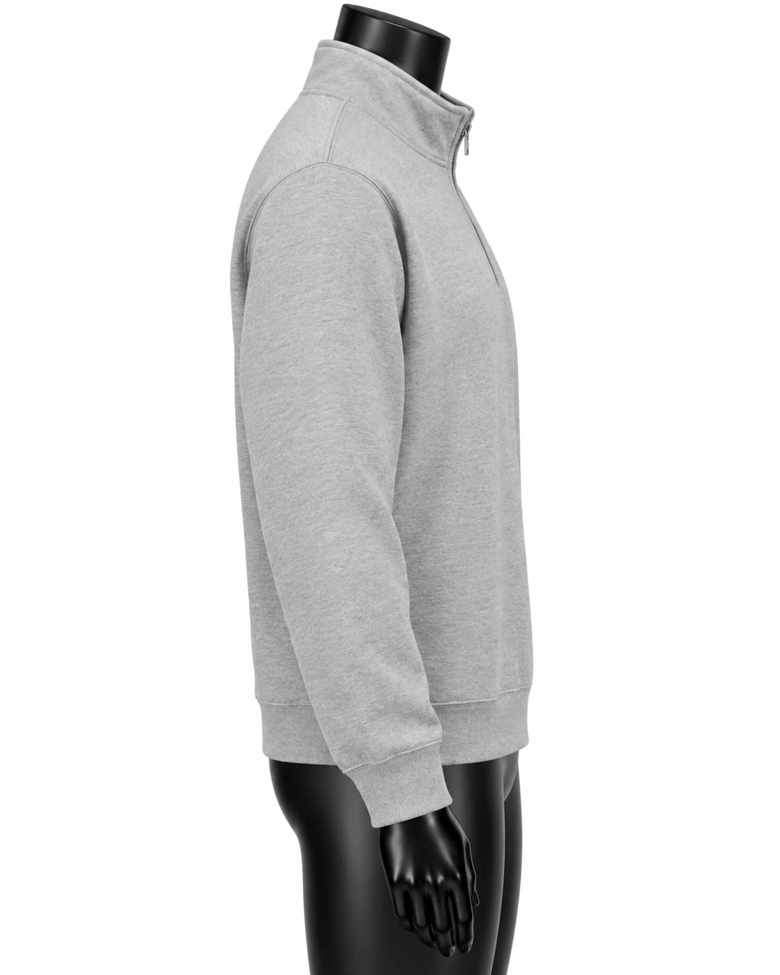 Light Gray Custom Quarter-Zip Pullover Side alternate view