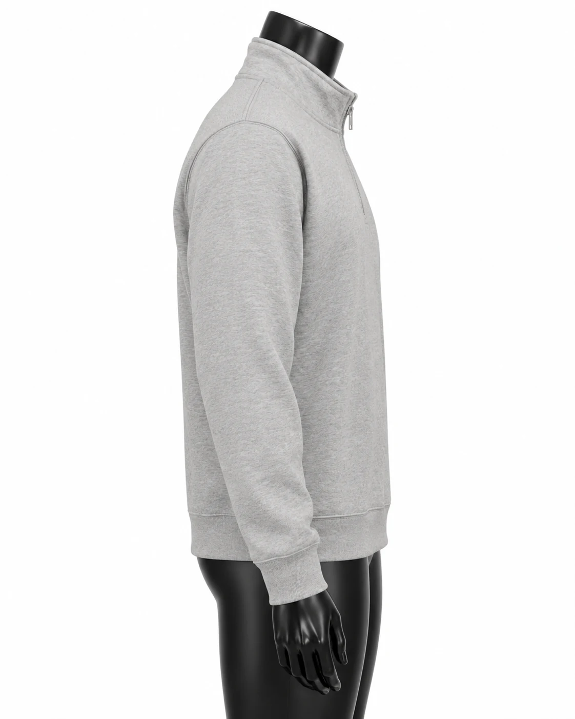 Light Gray Custom Quarter-Zip Pullover Side view