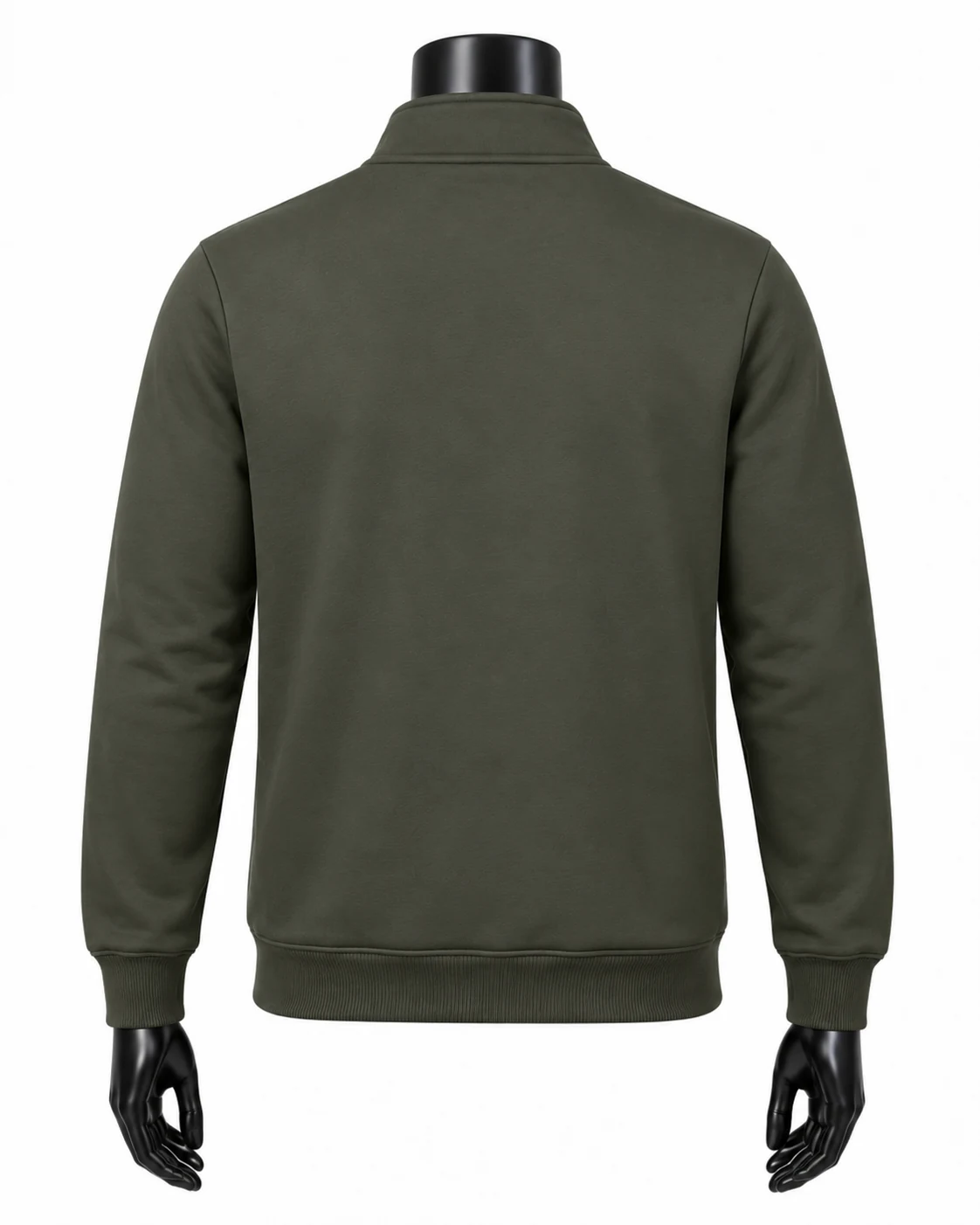 Olive Green Custom Quarter-Zip Pullover Back view