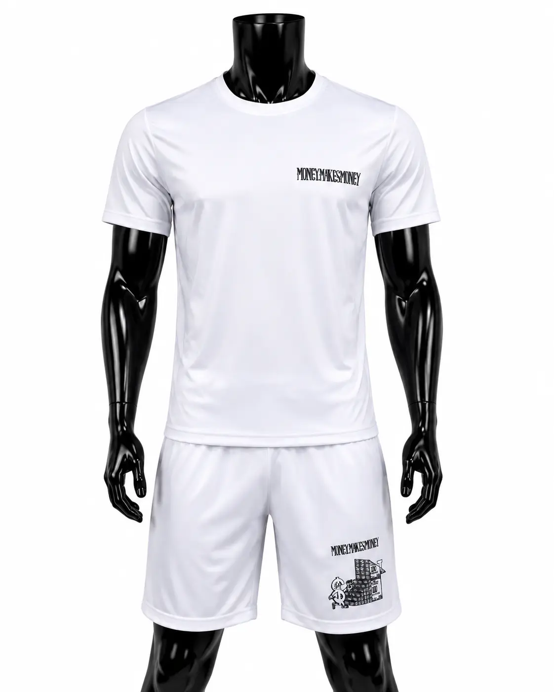 White & Black Graphic Soccer Uniform