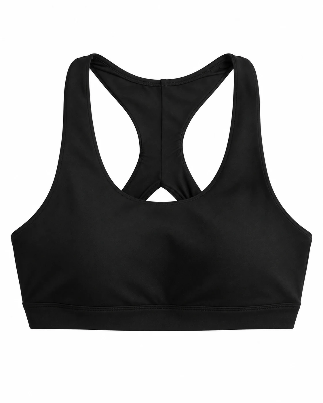 Black Racerback Sports Bra Back view