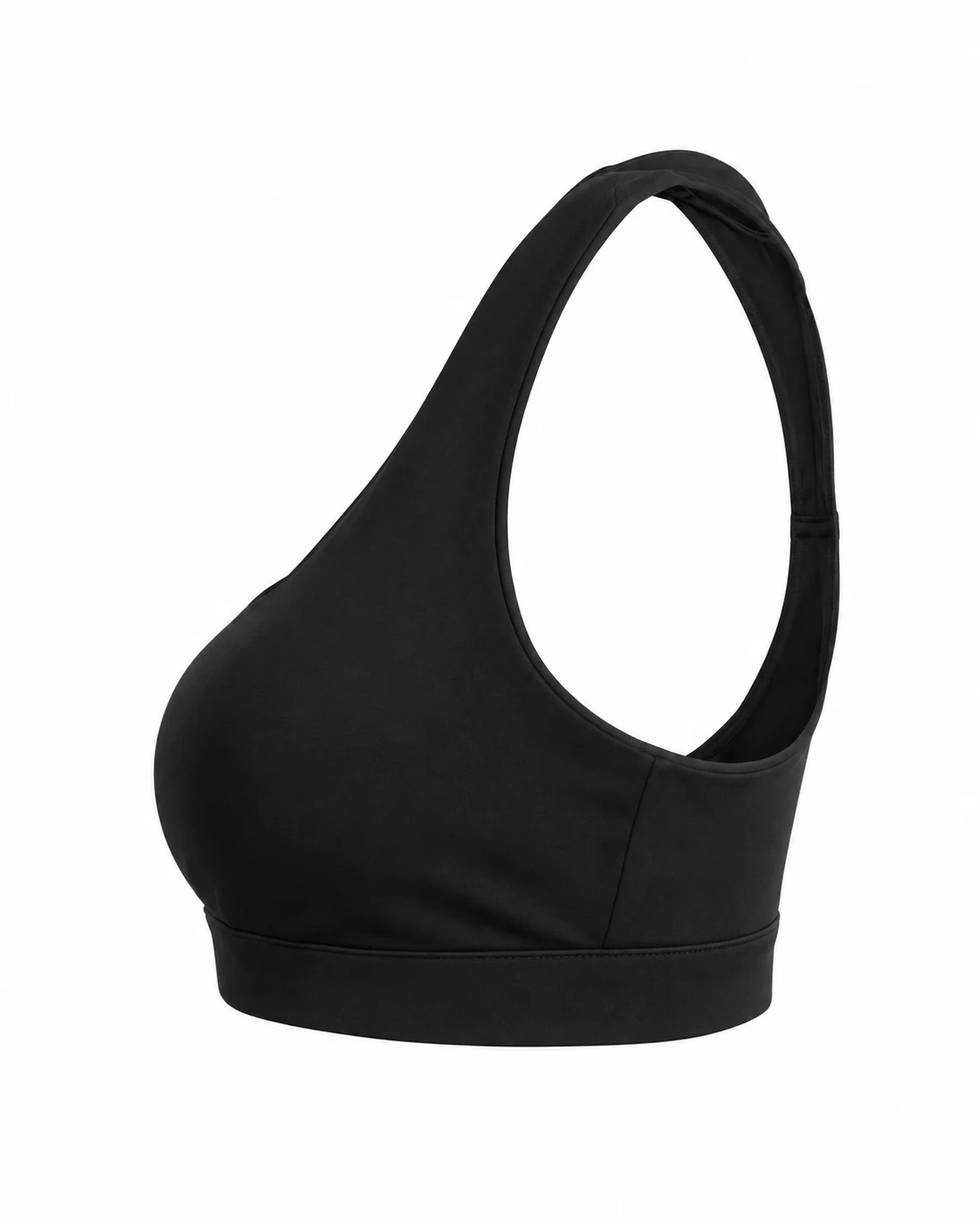 Black Racerback Sports Bra Opposite side view