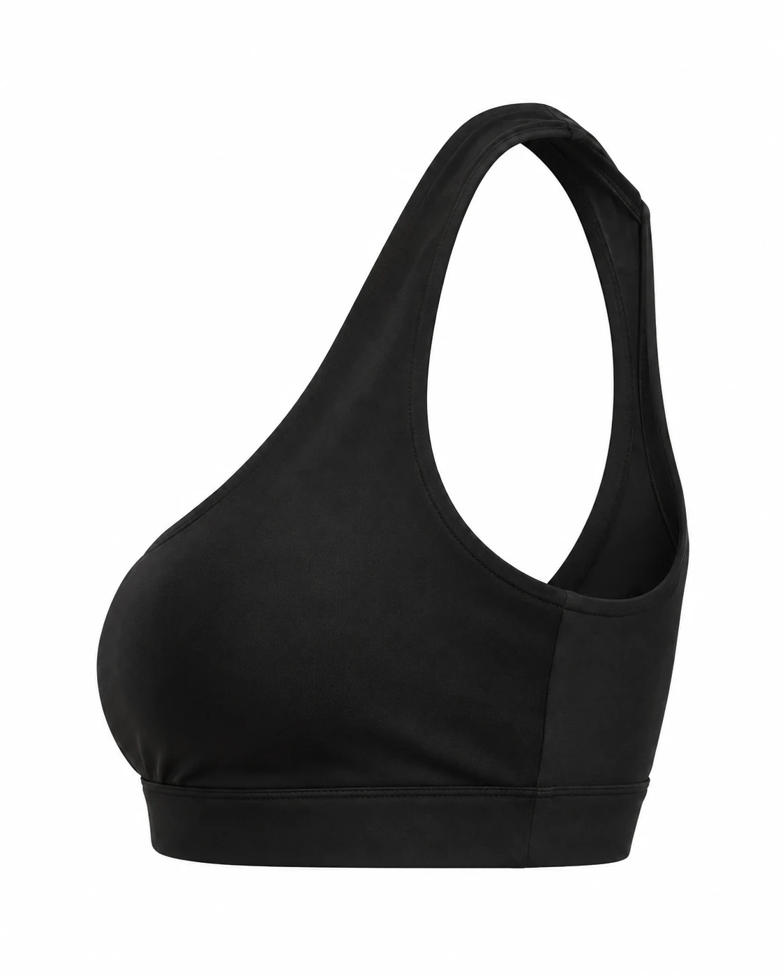 Black Racerback Sports Bra Side view