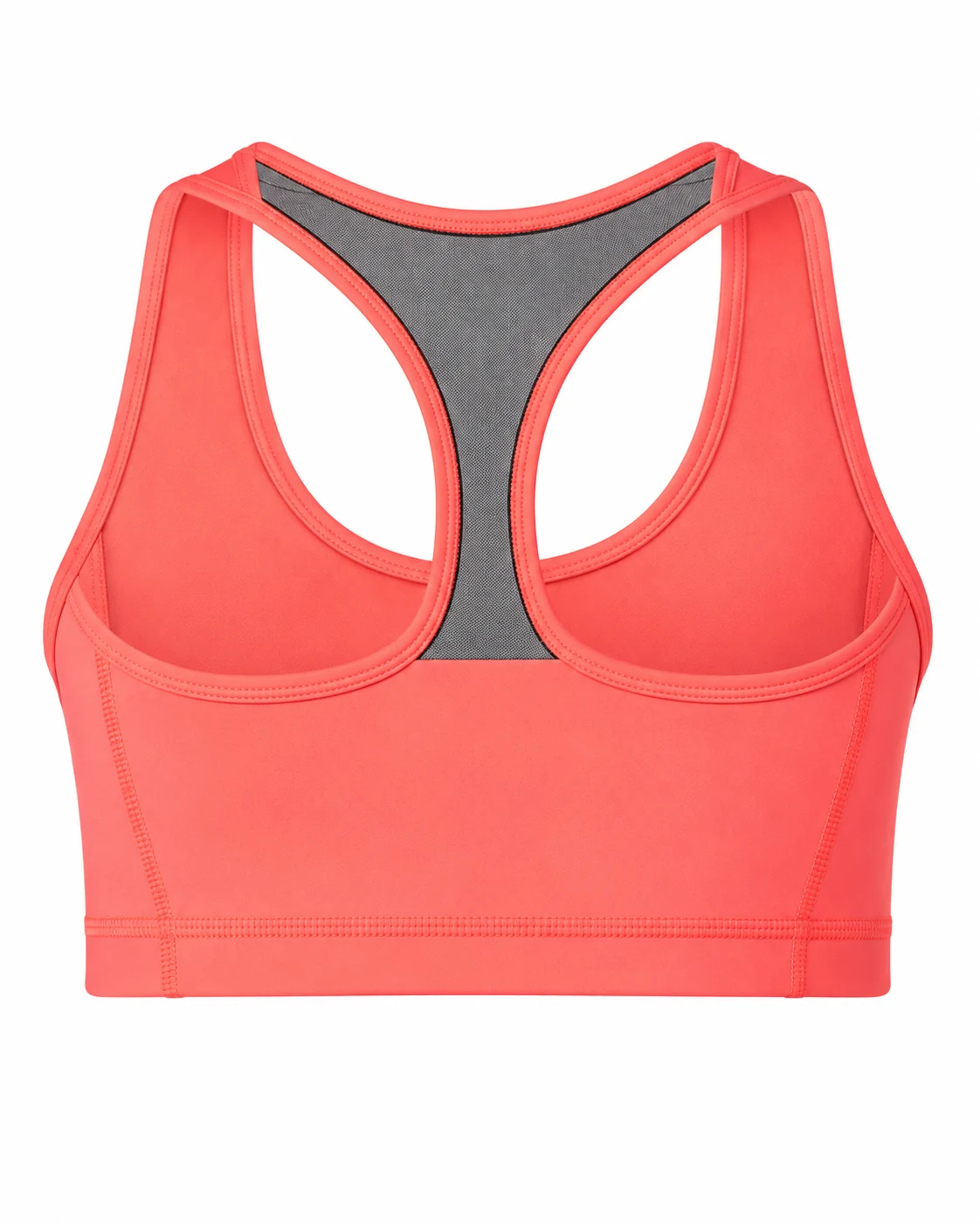 Coral & Gray Racerback Sports Bra Back view