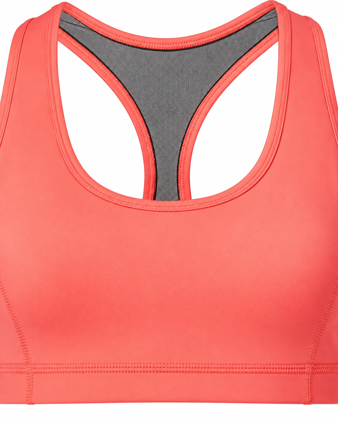 Coral & Gray Racerback Sports Bra Detail view