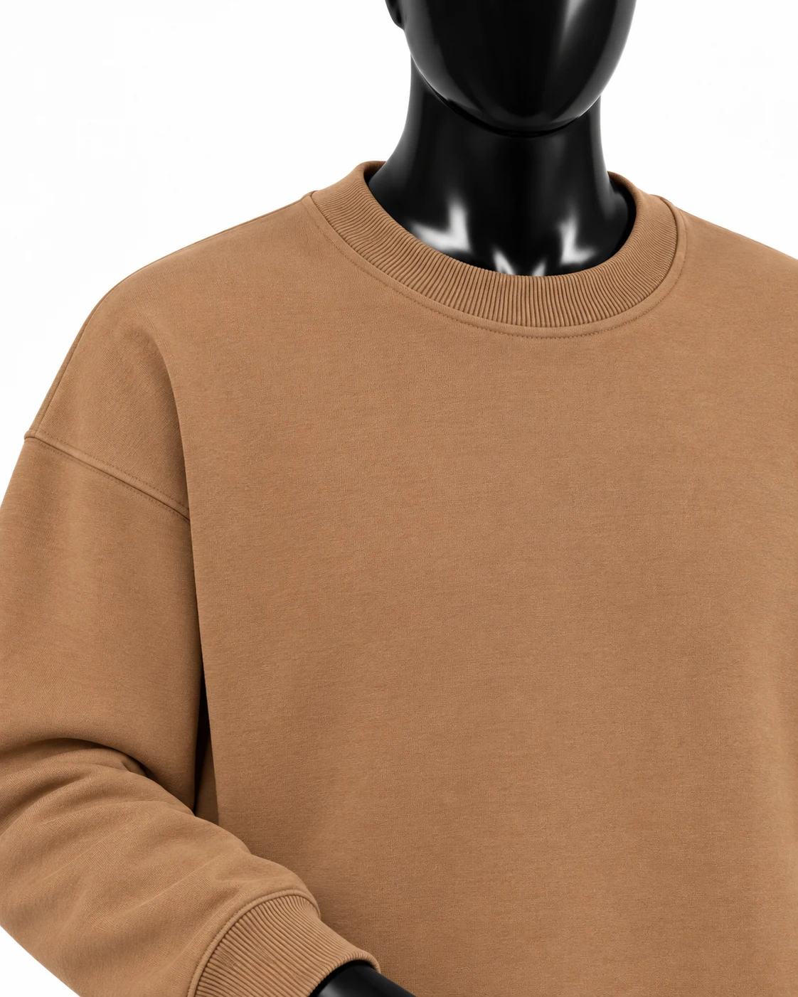 Camel Brown Custom Crewneck Sweatshirt Detail view