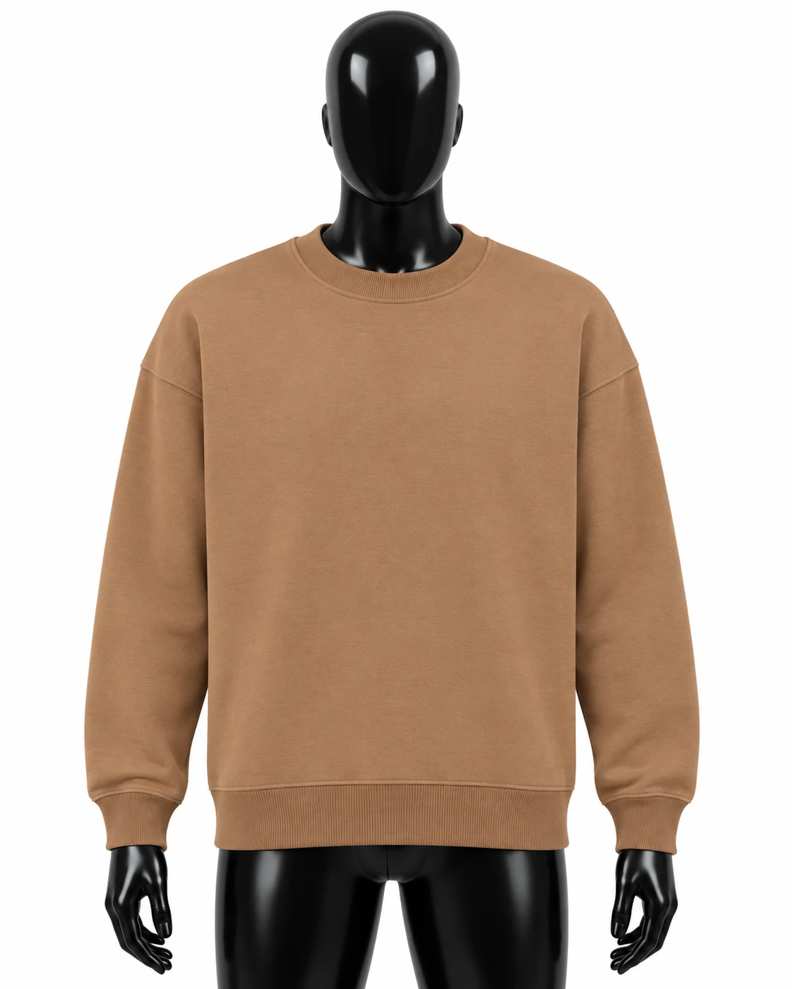 Camel Brown Custom Crewneck Sweatshirt front view
