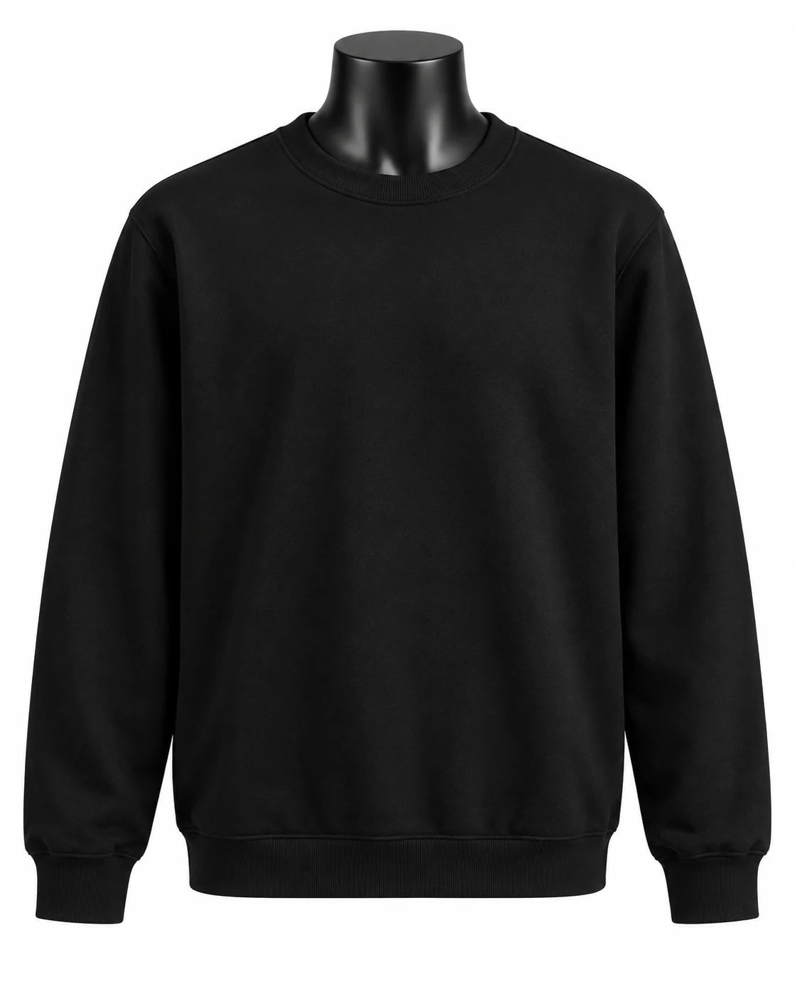 Black Custom Crewneck Sweatshirt front view