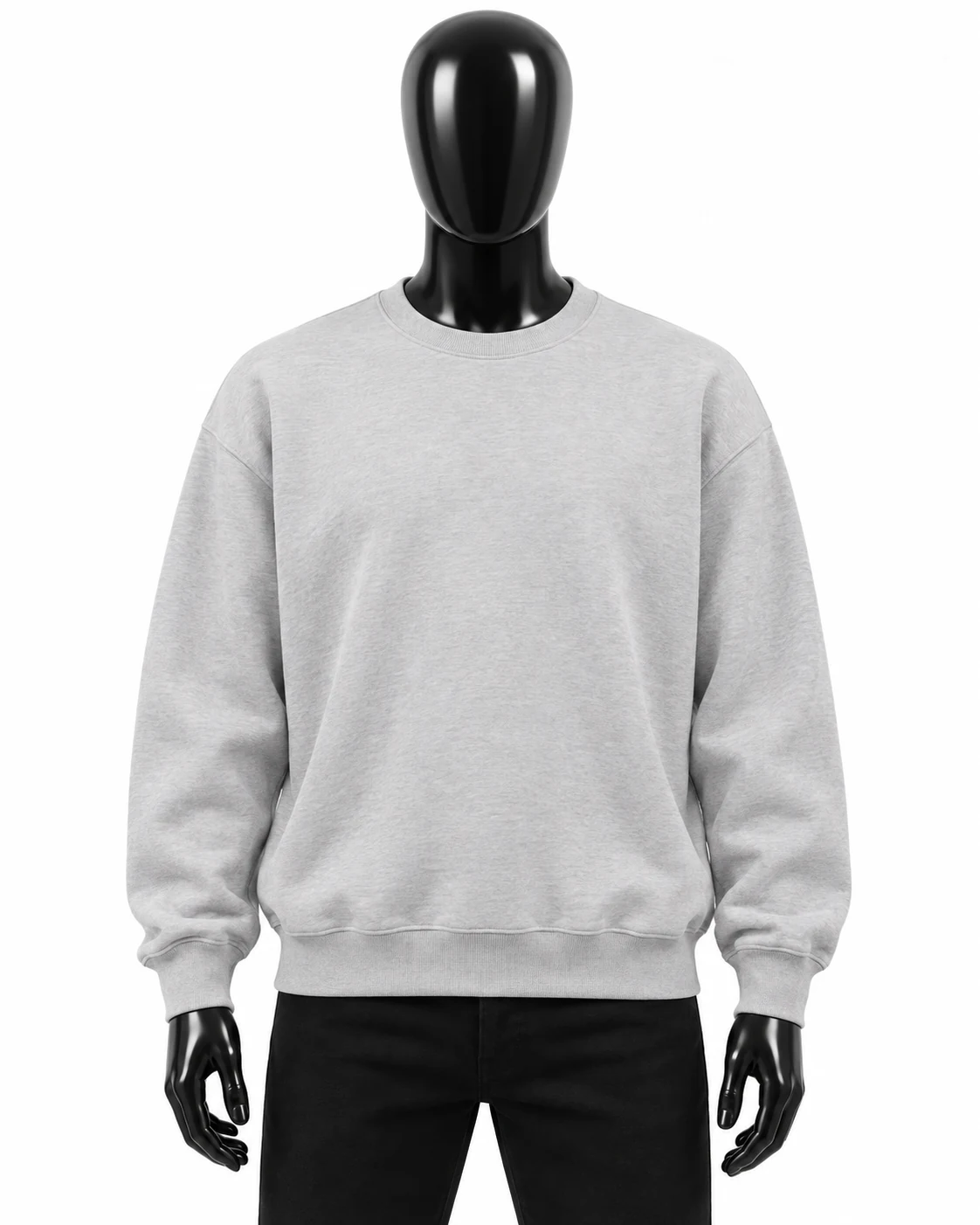 Light Gray Custom Crewneck Sweatshirt front view