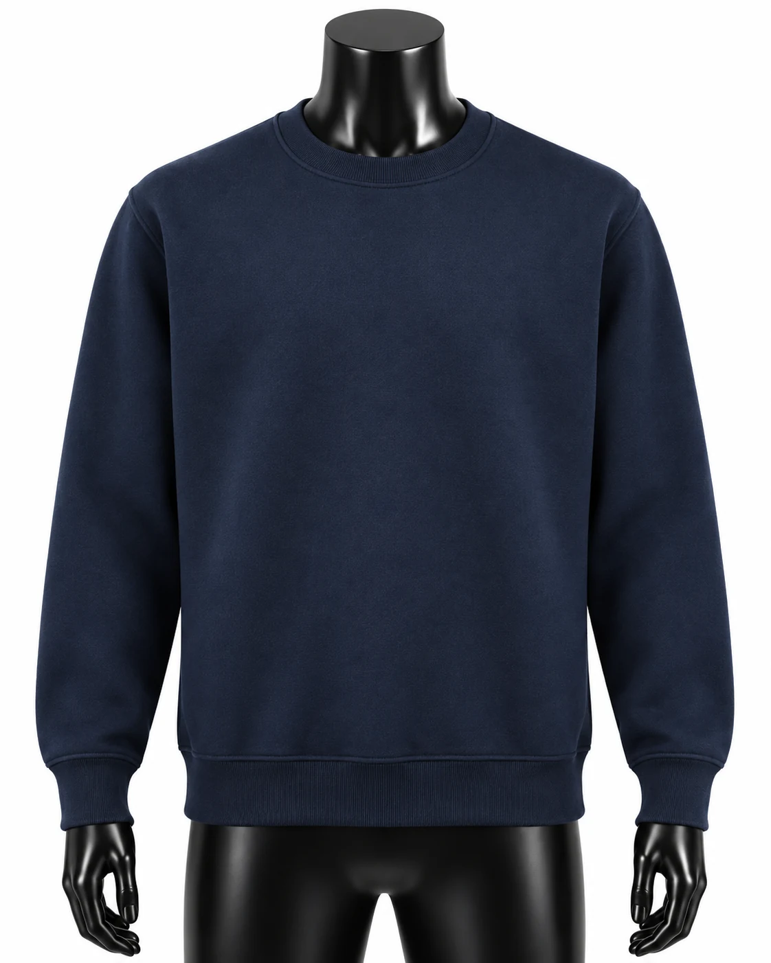 Navy Blue Custom Crewneck Sweatshirt front view