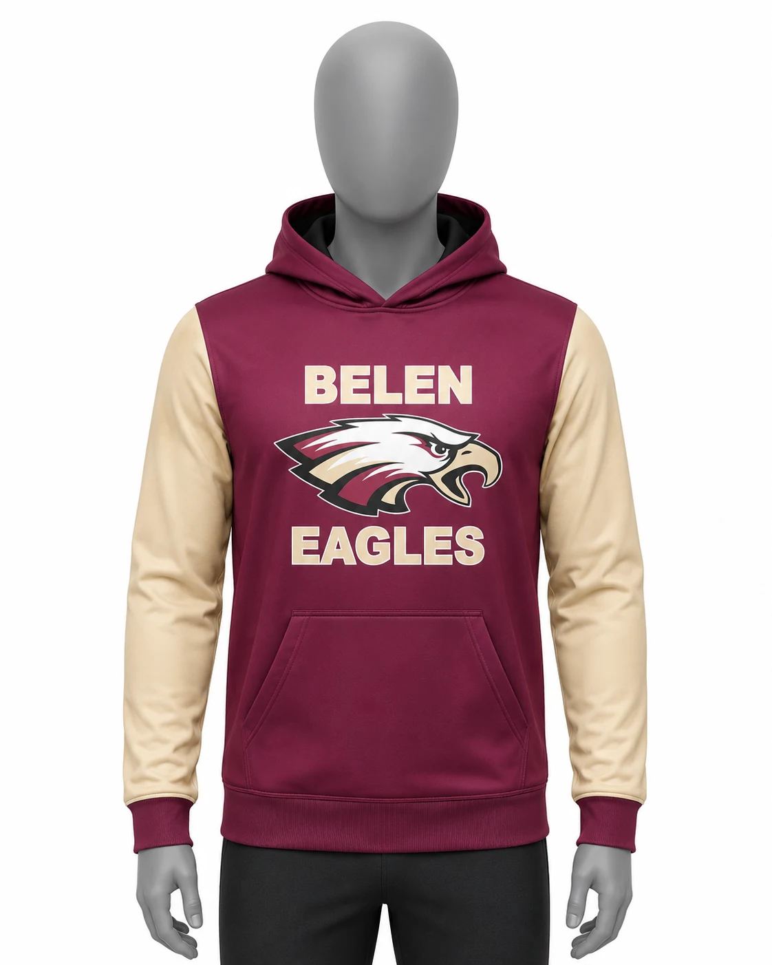 Maroon & Cream Belen Eagles Hoodie