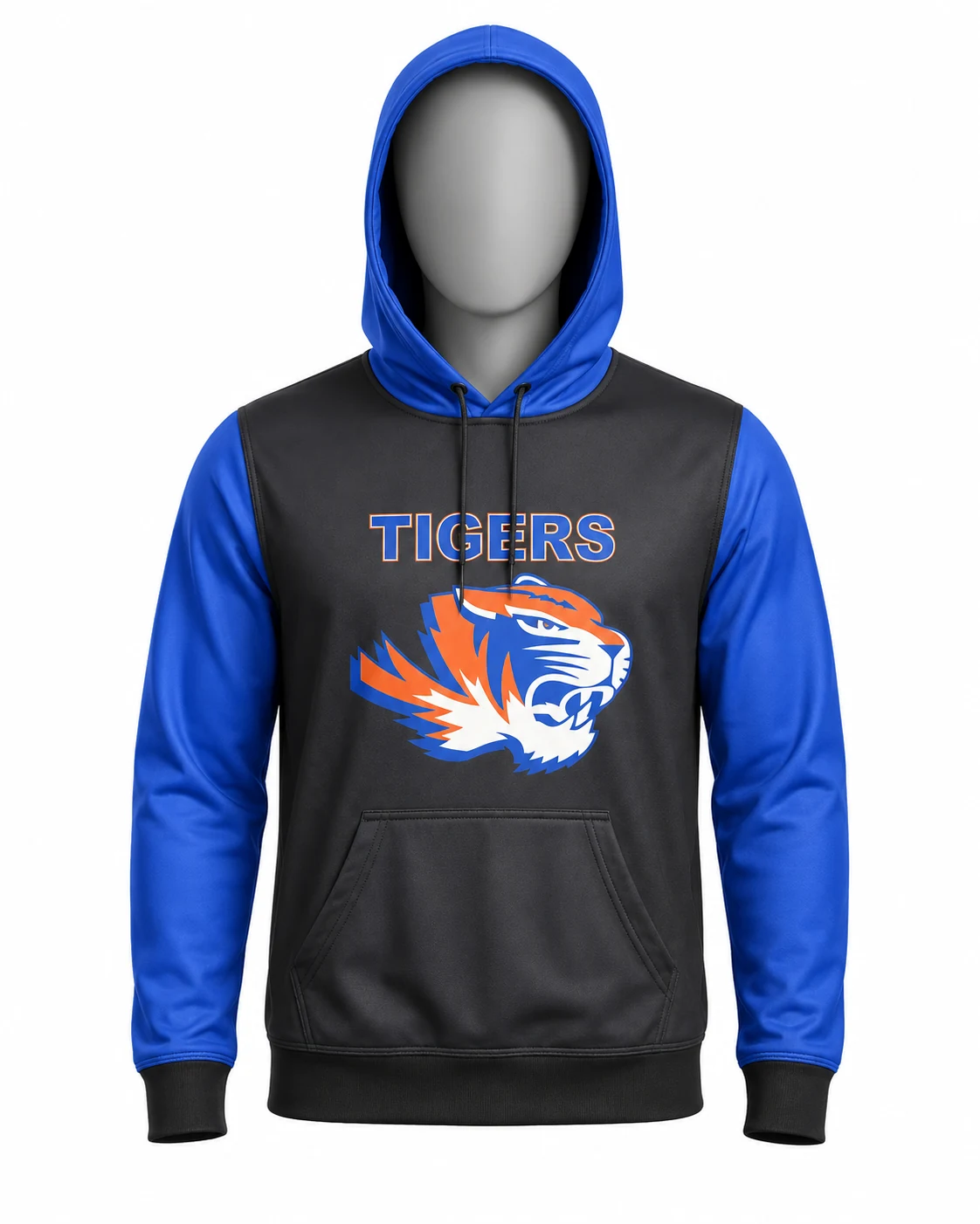 Black & Royal Blue Tigers Hoodie