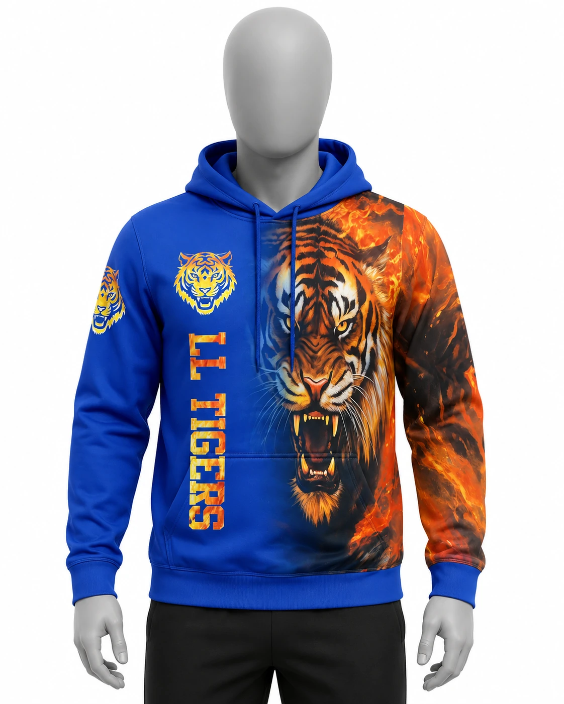 Royal Blue & Fire Tigers Hoodie