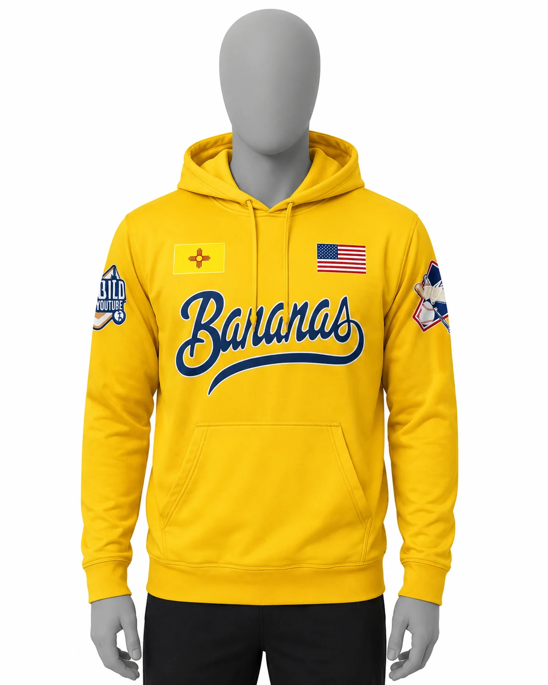 Yellow Bandanas Baseball Hoodie