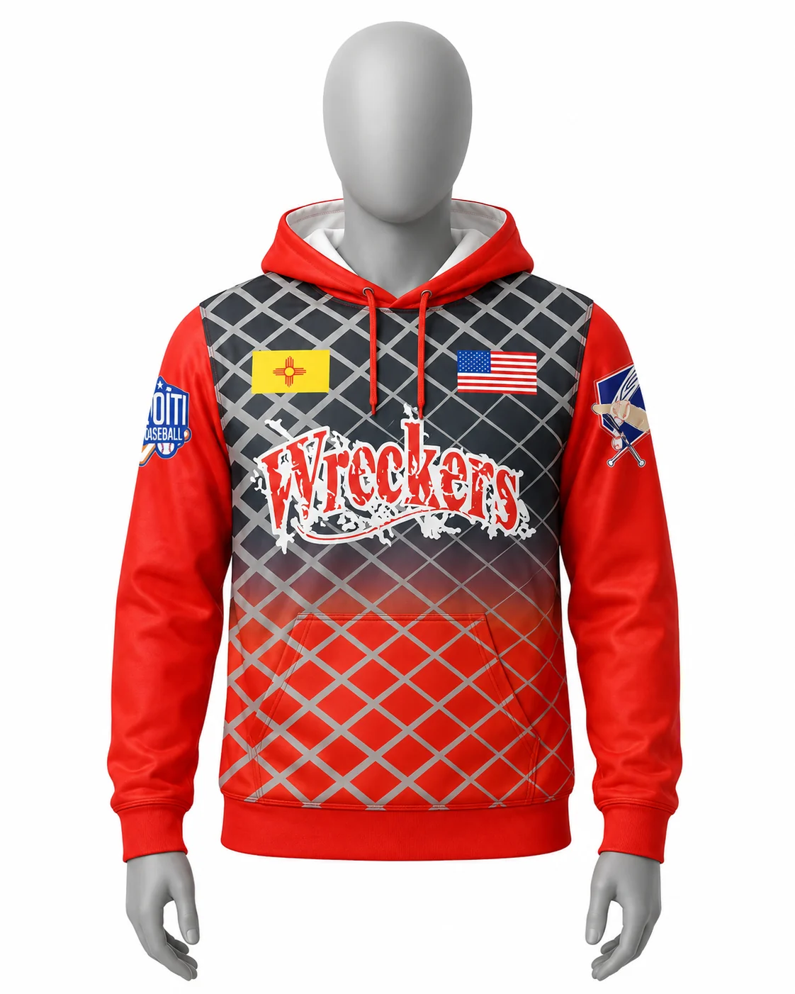 Red & Black Wreckers Baseball Hoodie