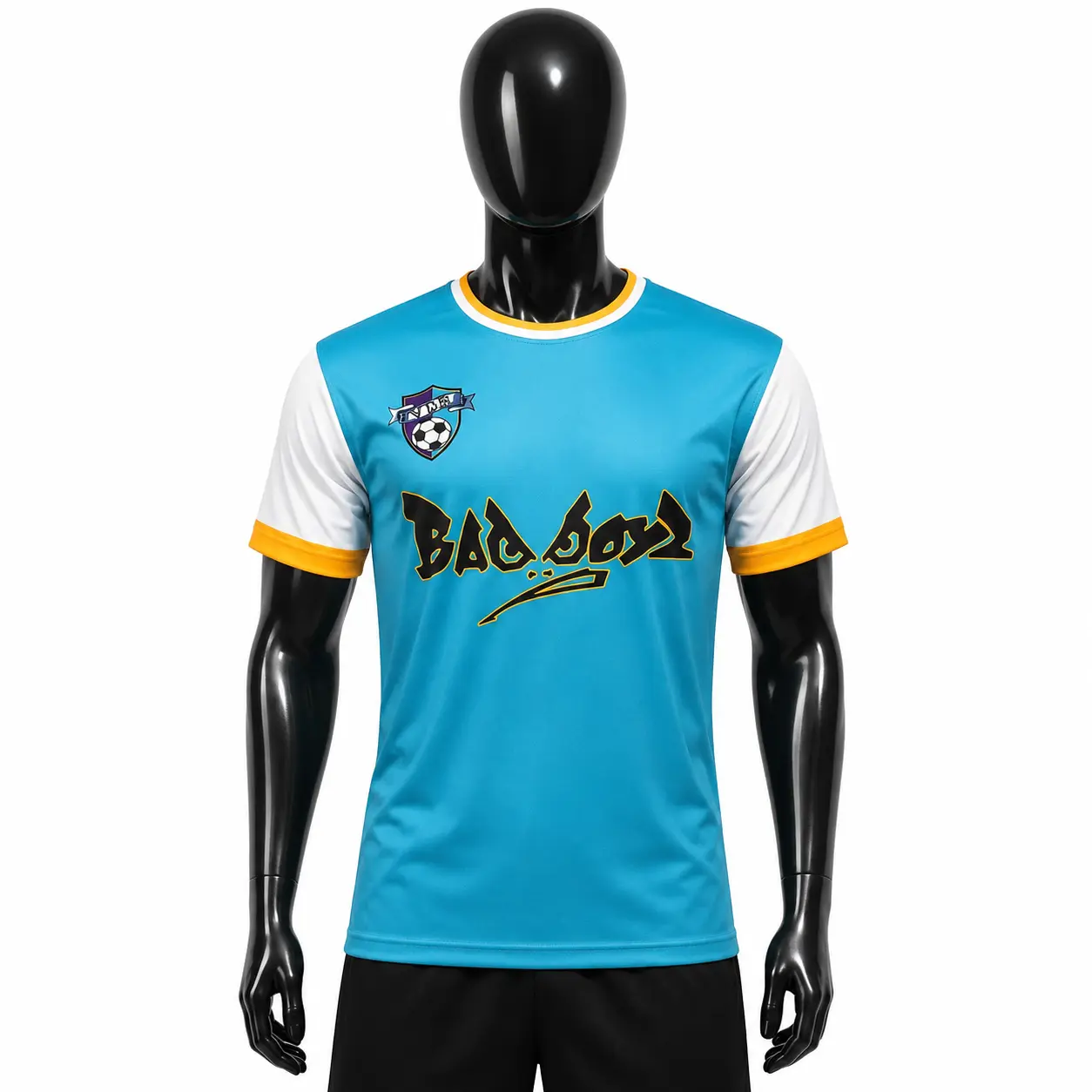 Cyan, White & Gold Bad Boyz T-Shirt