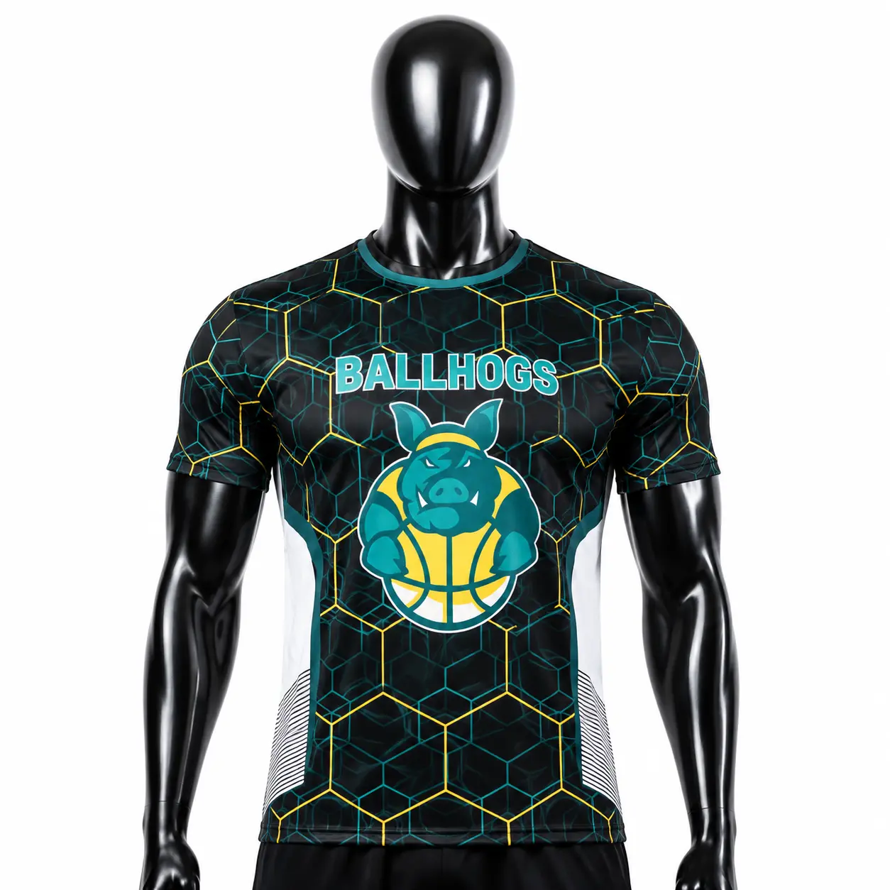 Black, Teal & Gold Ballhogs Performance T-Shirt