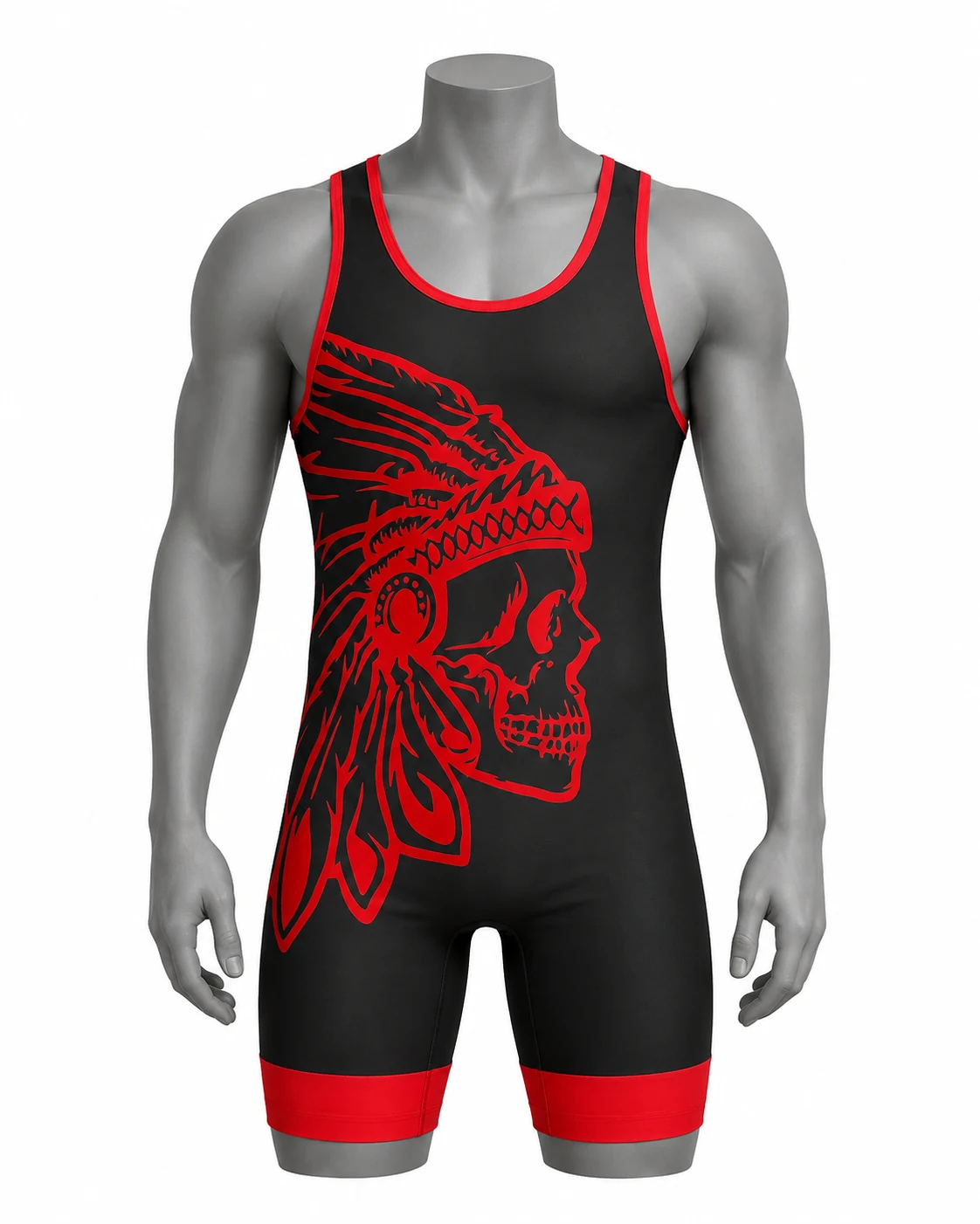 Black & Red Wrestling Singlet